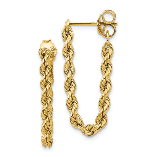 Aretes de Cuerda Hueca en Oro de 14k