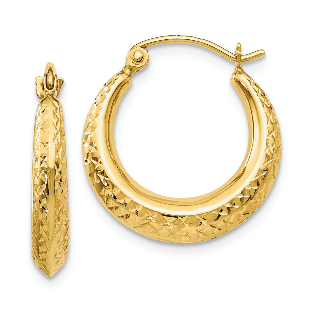 Aretes de Aro Hueco Texturizados en Oro de 14K