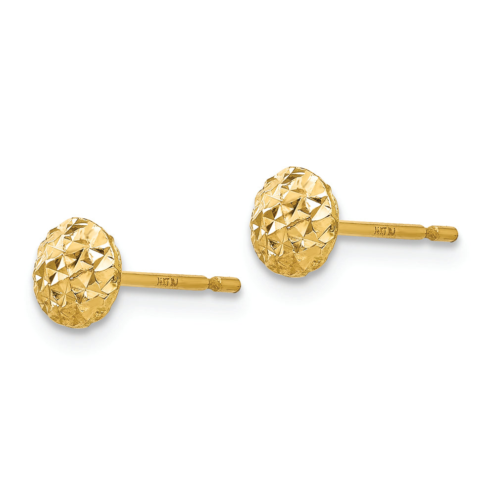 Pendientes circulares de oro de 14 quilates de 5 mm