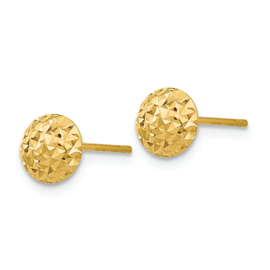 Aretes de Círculo Abombado en Oro Amarillo de 14k