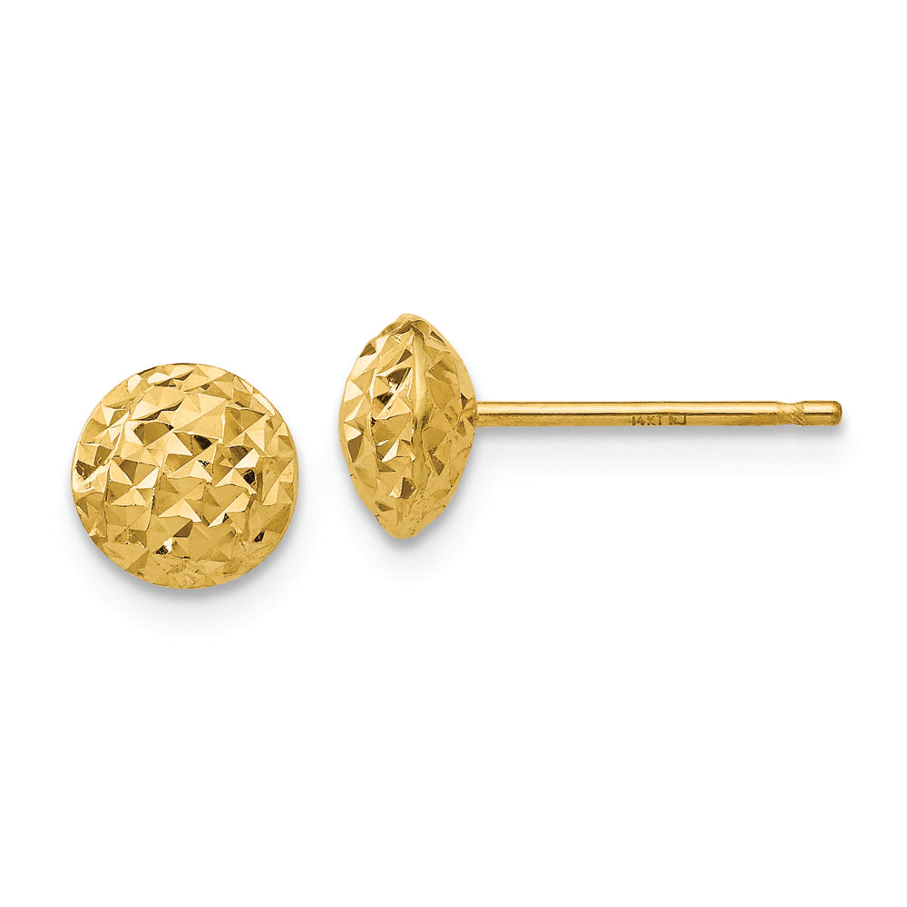 Aretes de Círculo Abombado en Oro Amarillo de 14k