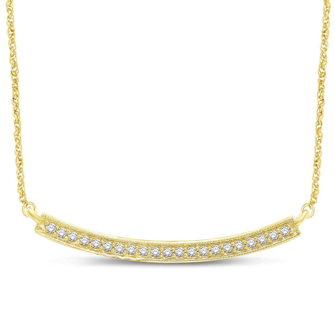 Oro amarillo de 14 quilates de 1/6 quilates total. Collar apilable de diamantes