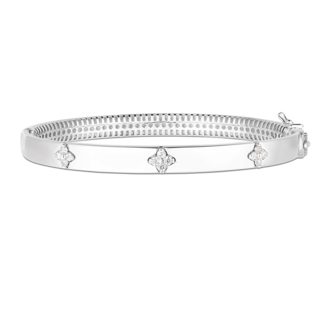 Brazalete con trŽbol de diamantes y trilog’a de 14k