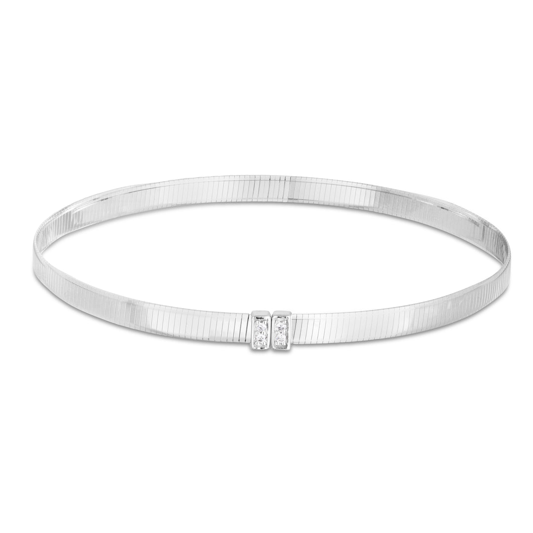 Brazalete de diamantes Omega de oro de 14 quilates