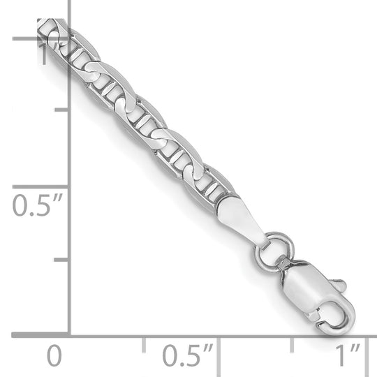 Cadena de ancla cóncava de 14k WG de 3 mm