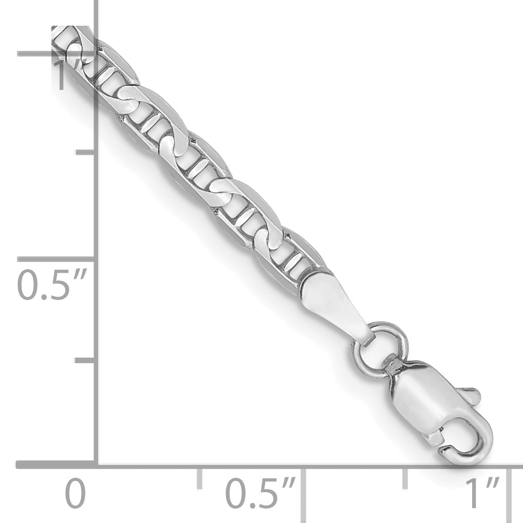 Cadena de ancla cóncava de 14k WG de 3 mm