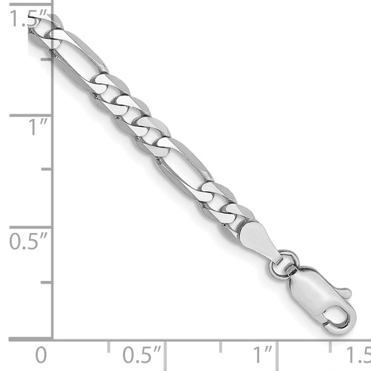 Cadena Figaro plana de 14k WG y 4mm