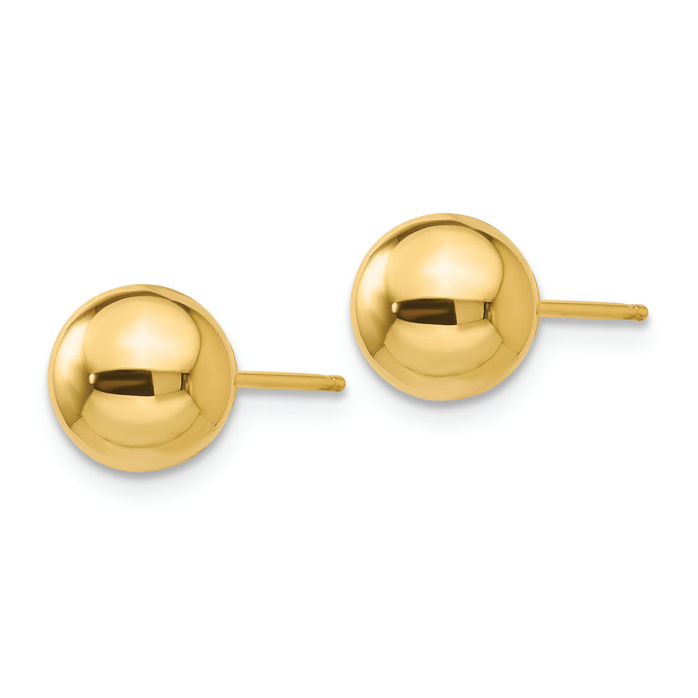 Aretes con Poste de Bola de 7 mm Pulidos en Oro de 14k