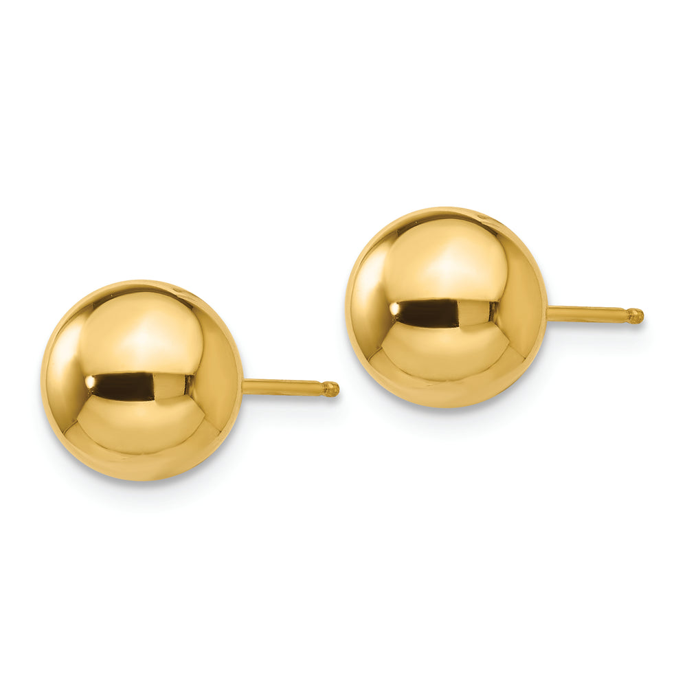 Aretes con Poste de Bola de 8 mm Pulidos en Oro de 14k