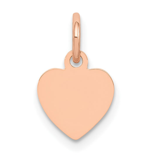 Colgante de Disco en Forma de Corazón Pulido de 14K en Oro Rosa