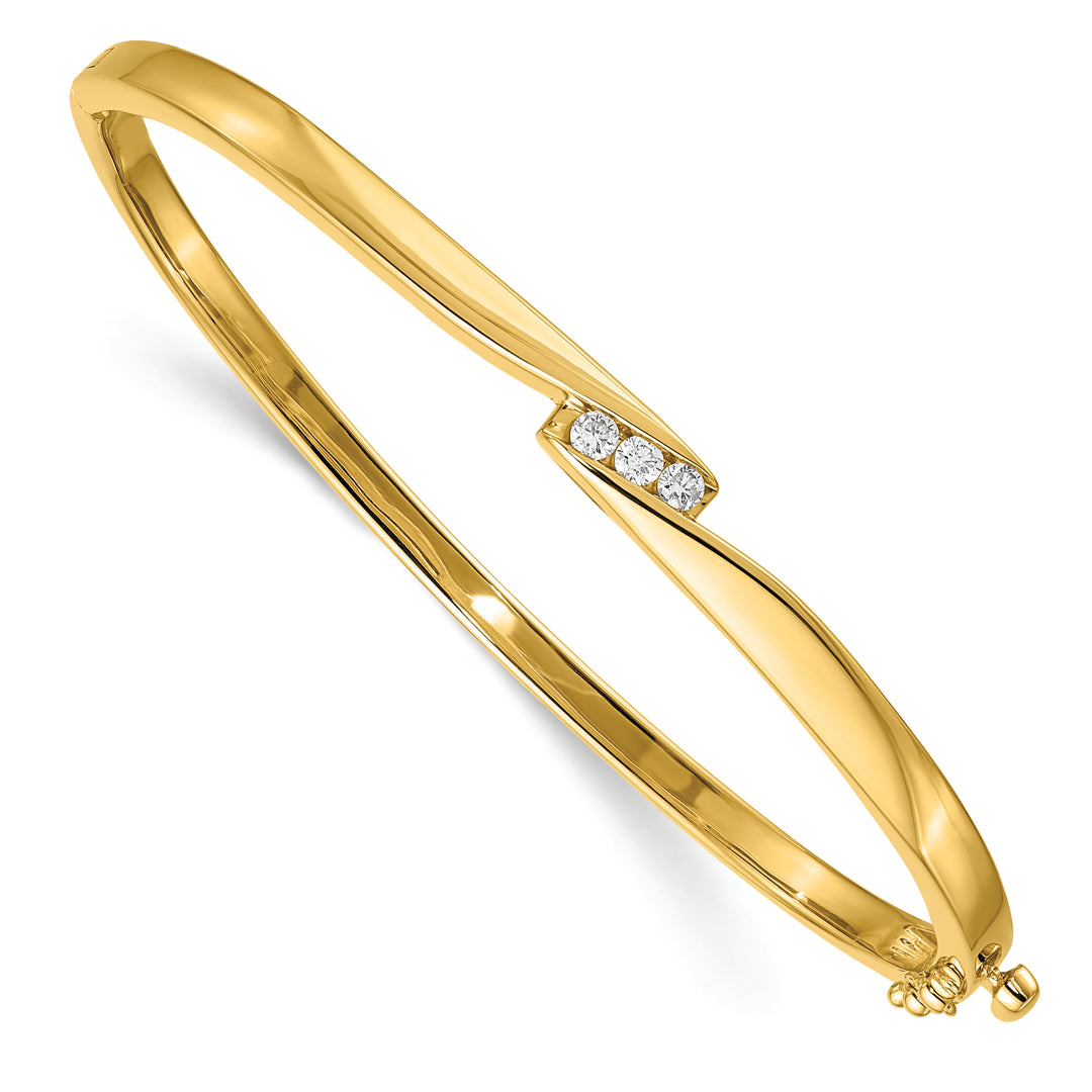 Brazalete con bisagras de diamantes AA de 14k