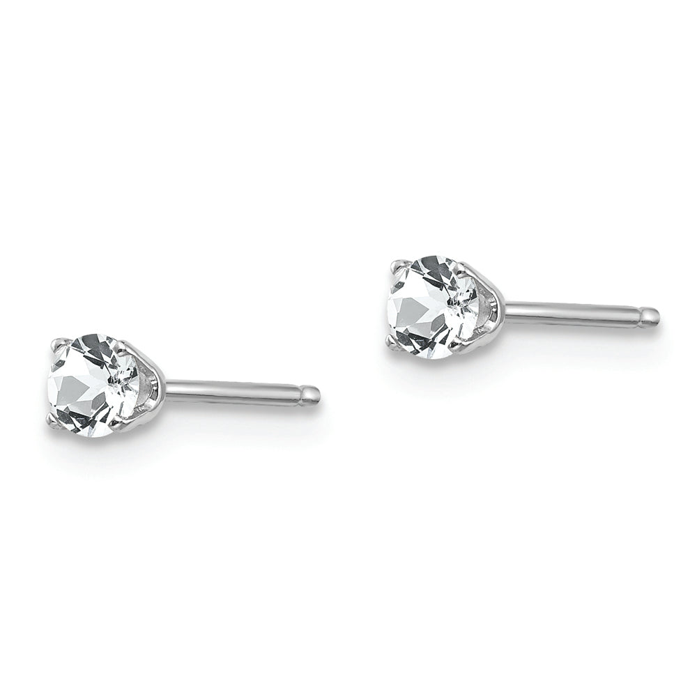 Aretes de Topacio en Oro Blanco de 3 mm de 14k