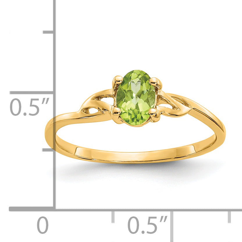 Anillo con Piedra Natal de Peridoto de 14k