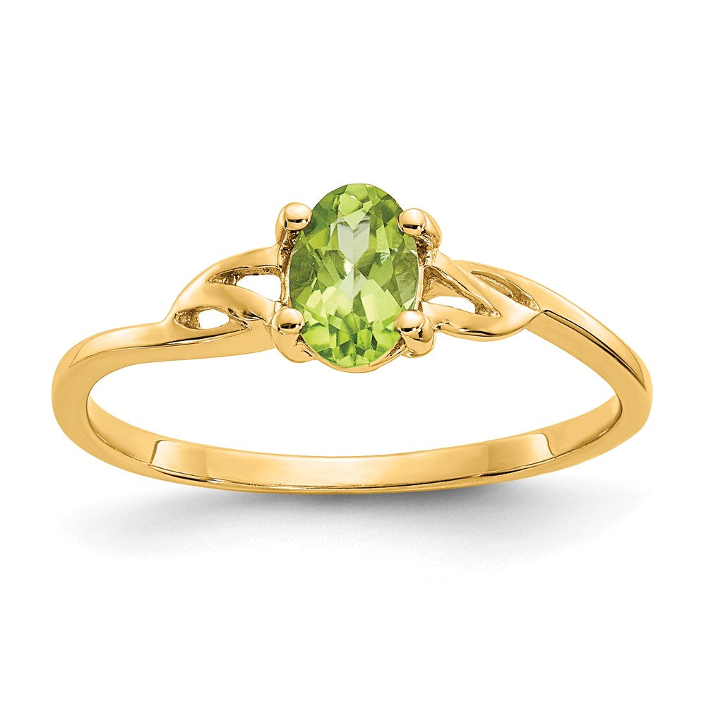 Anillo con Piedra Natal de Peridoto de 14k