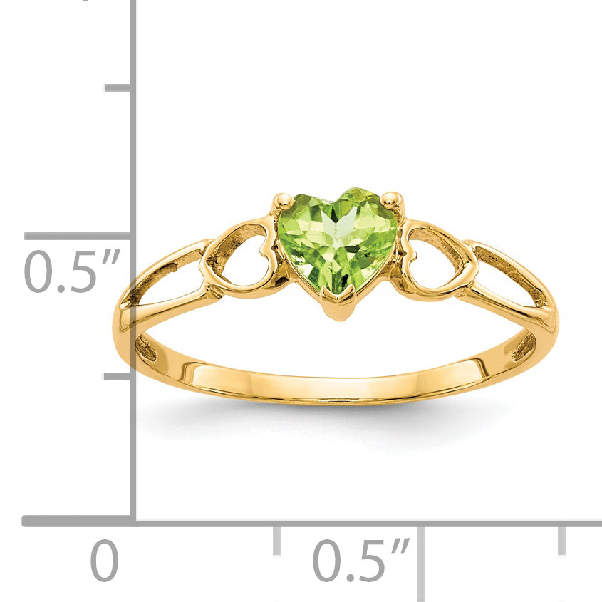 Anillo con Piedra Natal de Peridoto de 14k