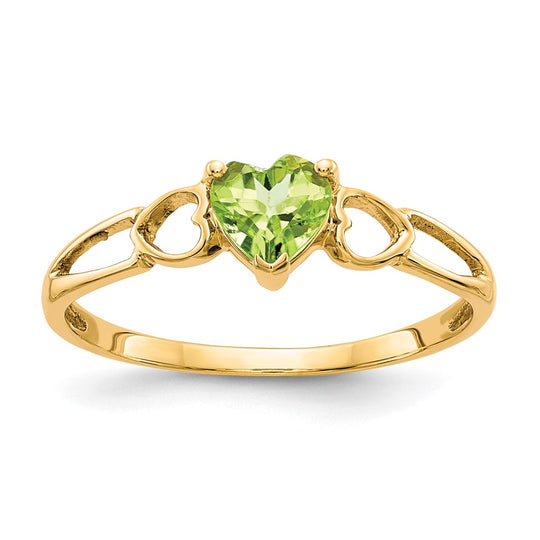 Anillo con Piedra Natal de Peridoto de 14k