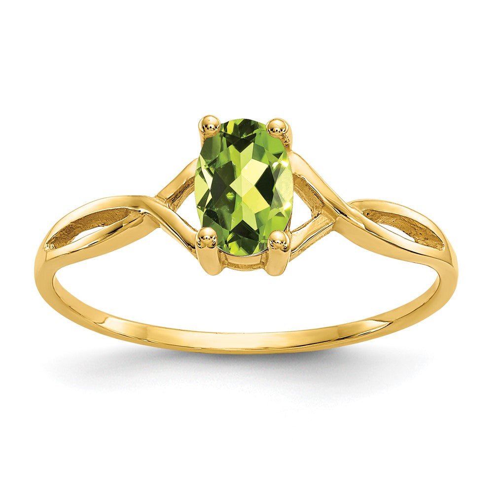 Anillo con Piedra Natal de Peridoto de 14k