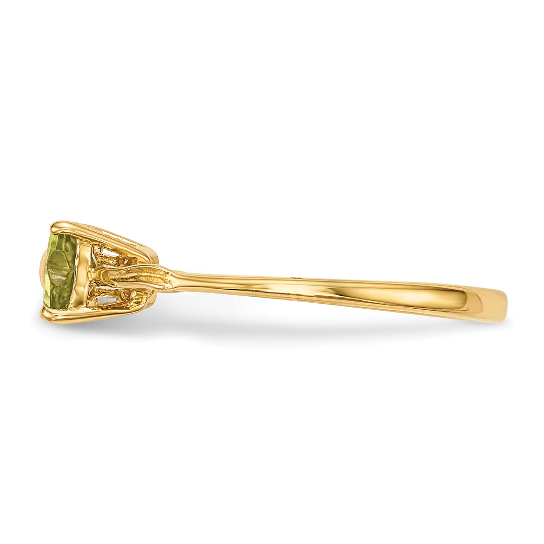 Anillo con Lazo de Peridoto Pulido en Oro de 14k