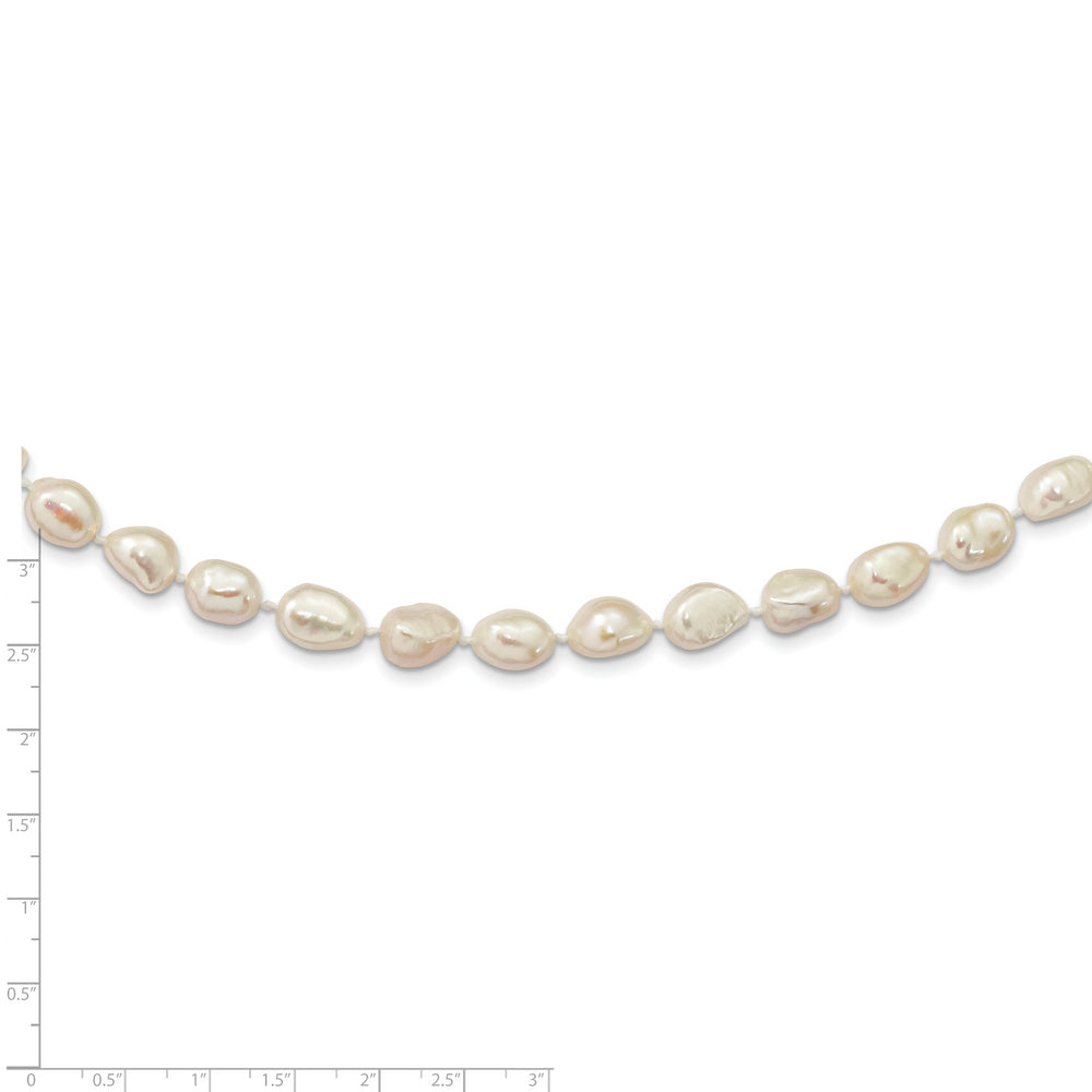 Collar de perlas FWC blancas barrocas de 14 quilates 7x11