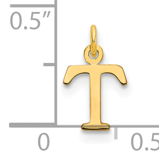 Colgante de Inicial "T" Cortado en Oro Amarillo de 14k