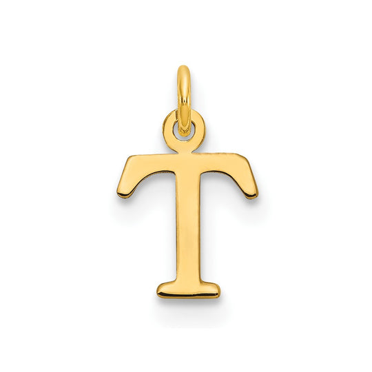 Colgante de Inicial "T" Cortado en Oro Amarillo de 14k