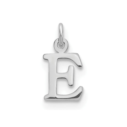 Dije con la Inicial "E" en Corte Calado de Oro Blanco de 14k