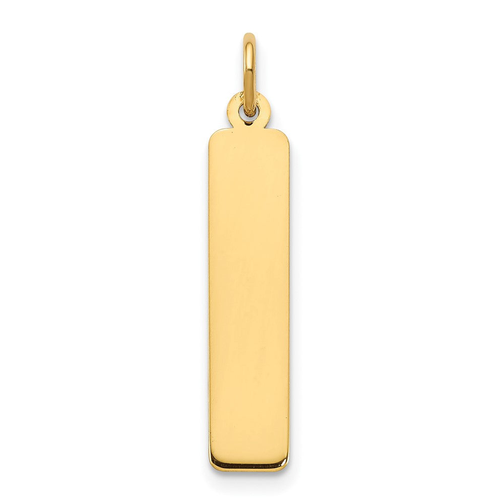 Dije de barra en blanco mediano de oro amarillo de 14 k