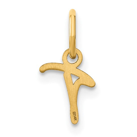 Colgante de Inicial "T" en Oro Amarillo de 14k (Letra Minúscula)