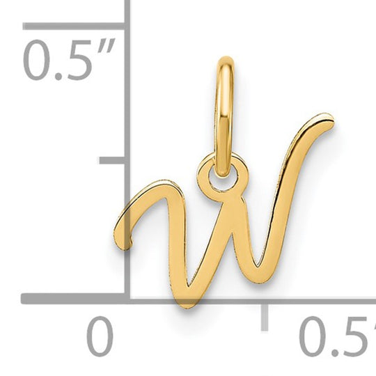 Dije Inicial "W" en Mayúscula en Oro Amarillo de 14k