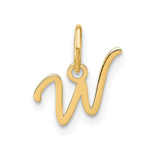 Dije Inicial "W" en Mayúscula en Oro Amarillo de 14k