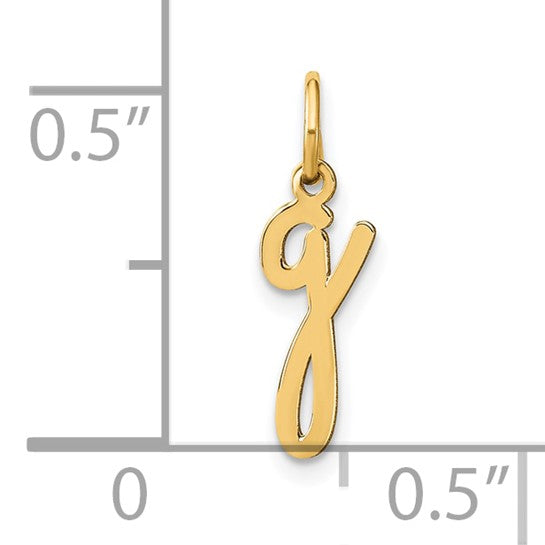 Dije de Inicial "g" en Minúscula en Oro Amarillo de 14k