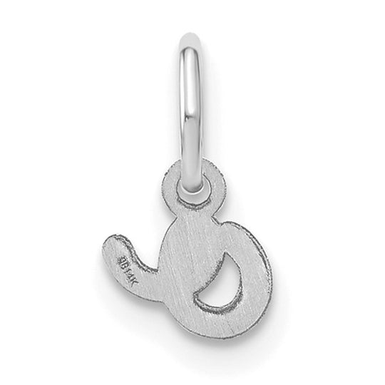 Dije de Inicial "o" en Minúscula de Oro Blanco de 14K