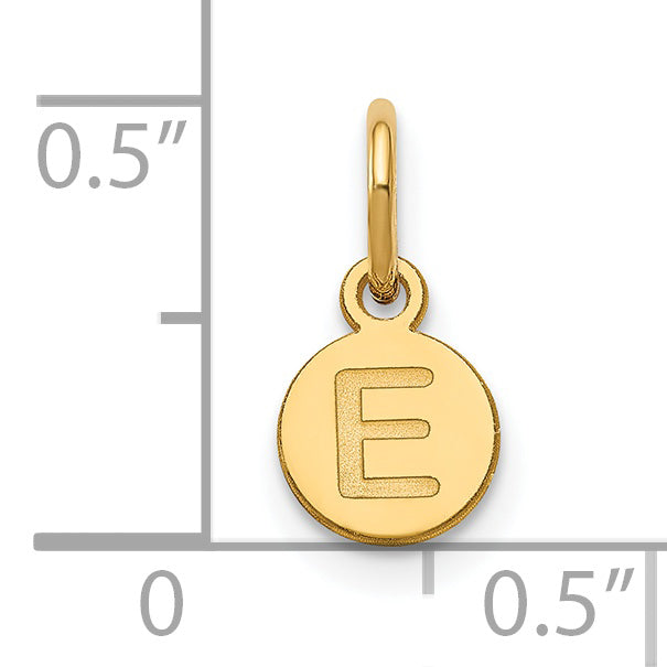 Colgante de burbuja de 1 letra de oro amarillo de 14 k