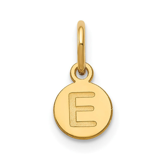 Colgante de burbuja de 1 letra de oro amarillo de 14 k