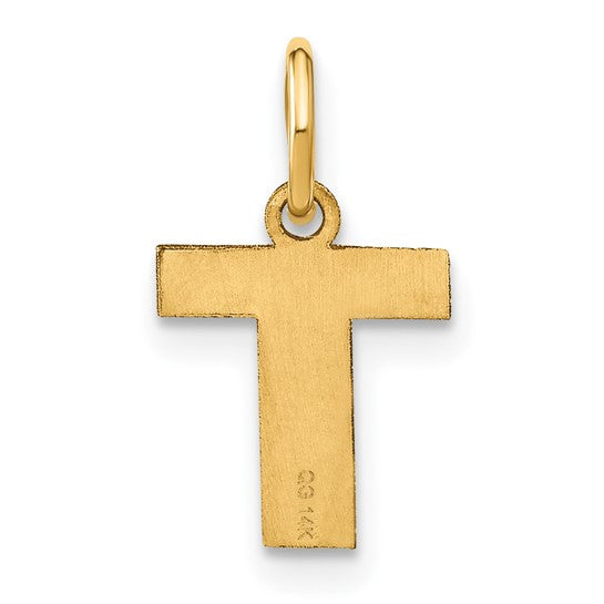 Colgante de Inicial "T" en Oro Amarillo de 14k