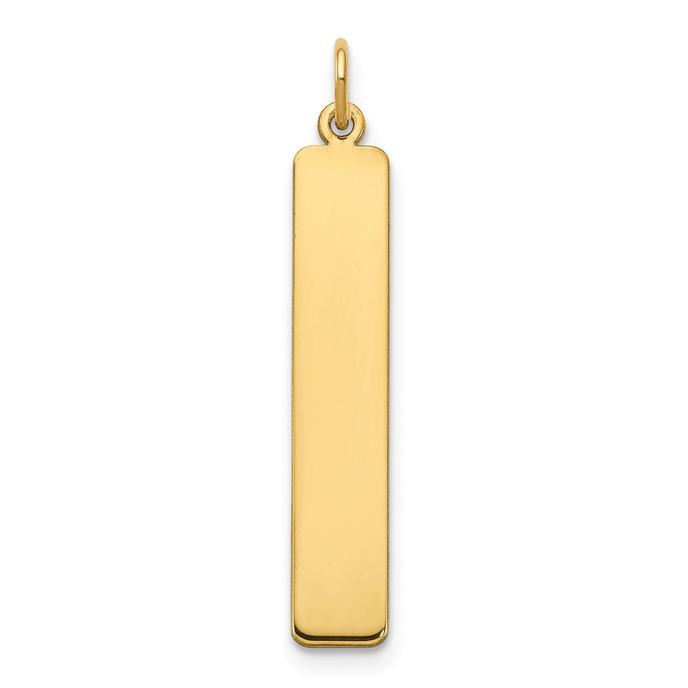 Dije de barra en blanco grande de oro amarillo de 14 k