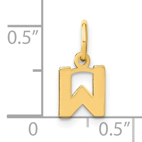 Colgante Inicial Minúscula "W" en Oro Amarillo de 14k