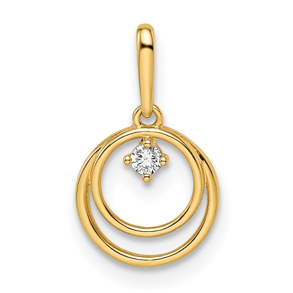 Colgante Circular con Circonia Cúbica en Oro de 14k