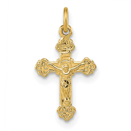 Colgante de crucifijo hueco INRI de 14 k