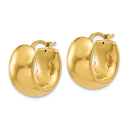 Aretes de Aro Inflados de Ancho en Oro de 14k