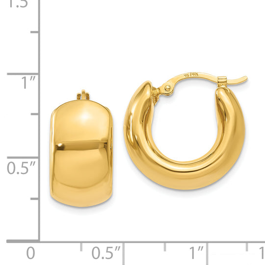 Aretes de Aro Inflados de Ancho en Oro de 14k