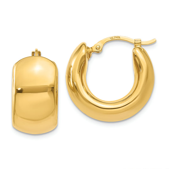 Aretes de Aro Inflados de Ancho en Oro de 14k