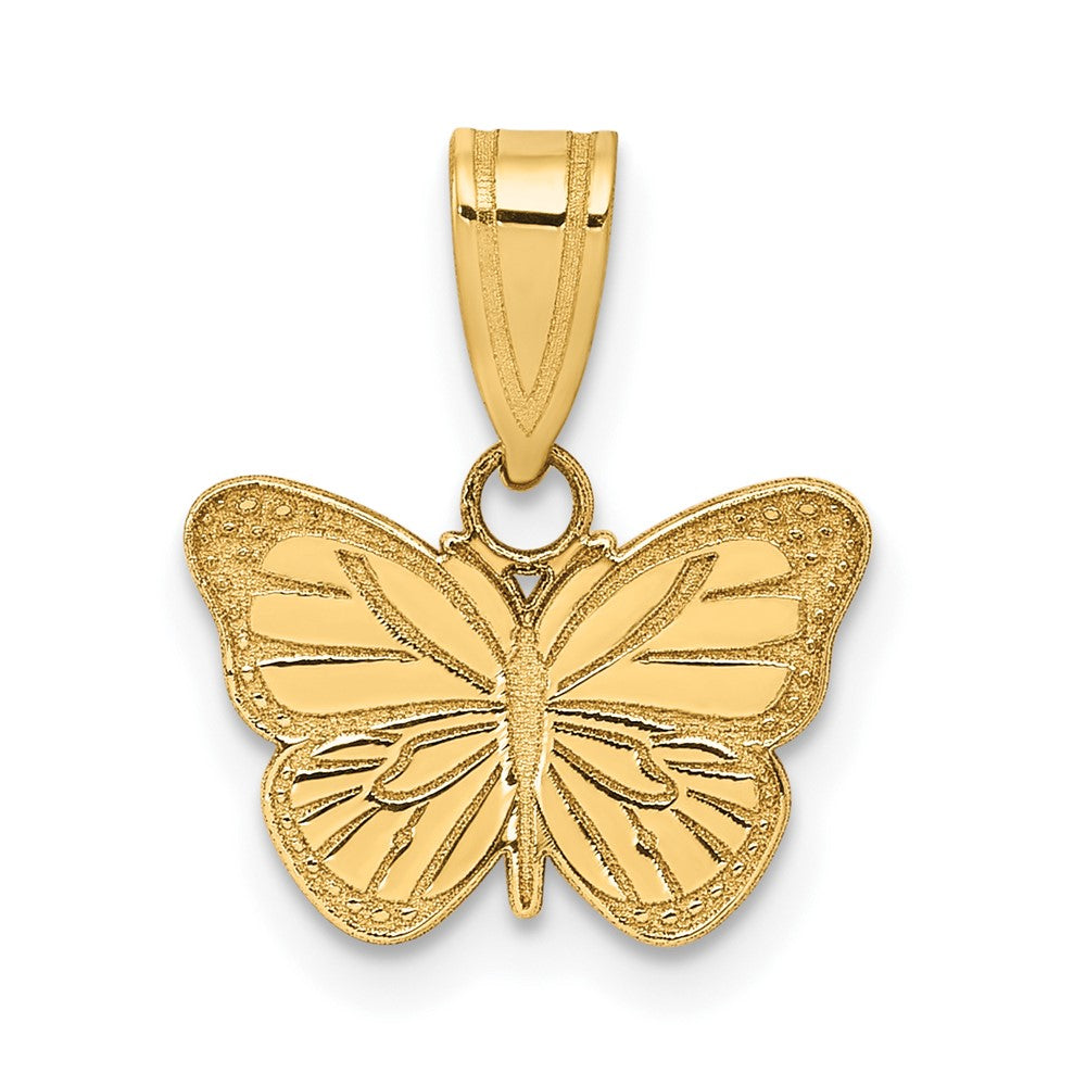 Dije de mariposa cortado con láser de 14k