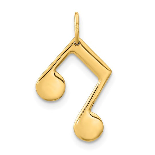 Dije Nota Musical Pulido en Oro Amarillo de 14K