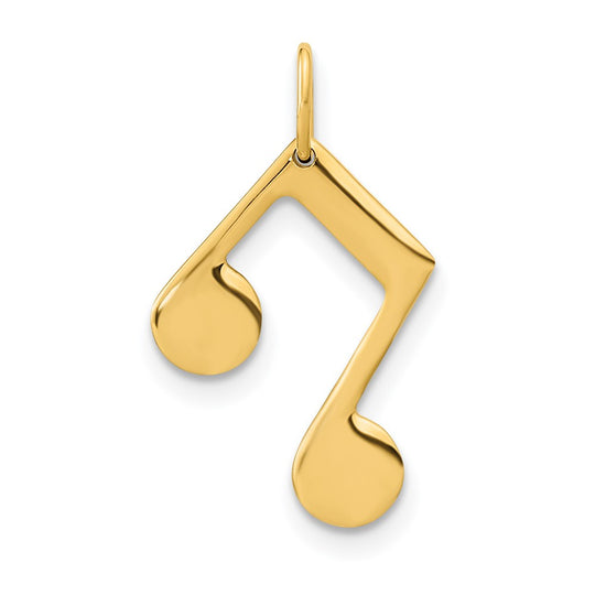 Dije Nota Musical Pulido en Oro Amarillo de 14K