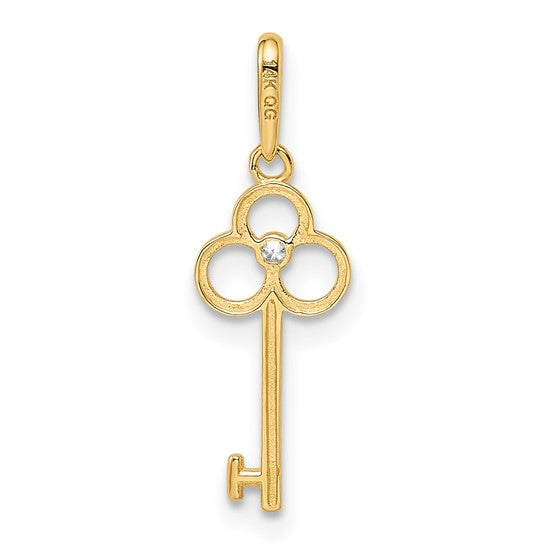 Colgante de Llave con CZ de 14k