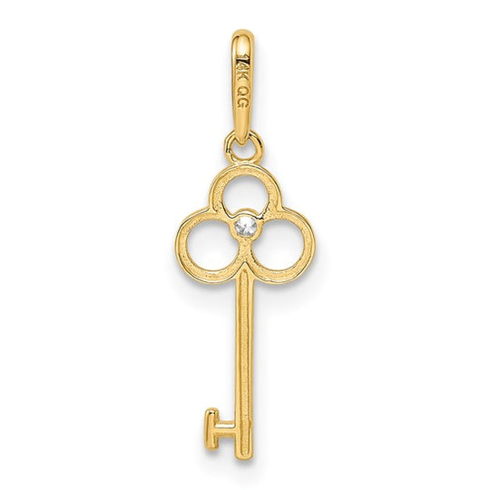 Colgante de Llave con CZ de 14k