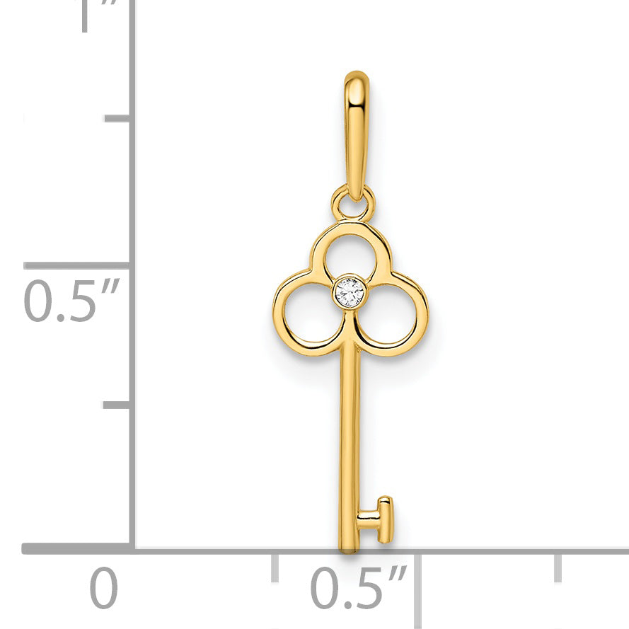 Colgante de Llave con CZ de 14k