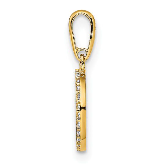 Colgante de Corazón con Circonia Cúbica en Oro Amarillo de 14K