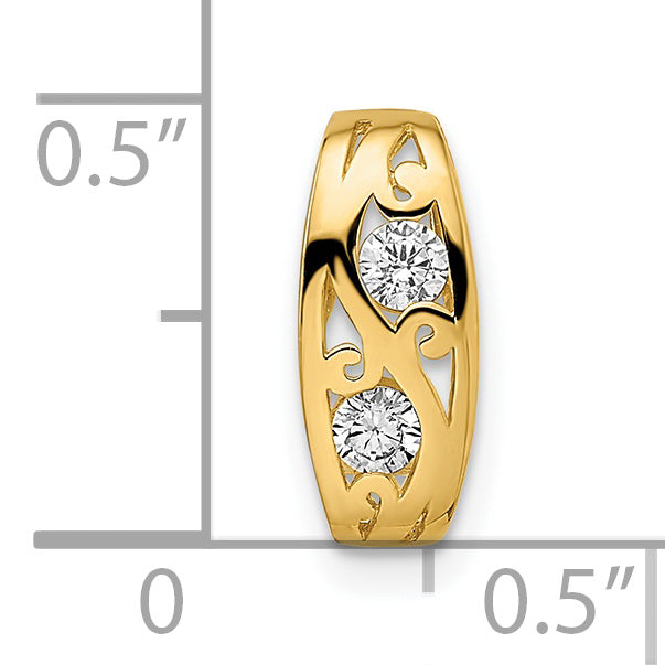 Diapositiva de cadena con circonita cúbica de 14k